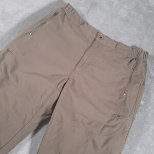 RailRiders Pants Mens L Brown Fleece Lined Nylon Hiking Outdoor Utility Cargo